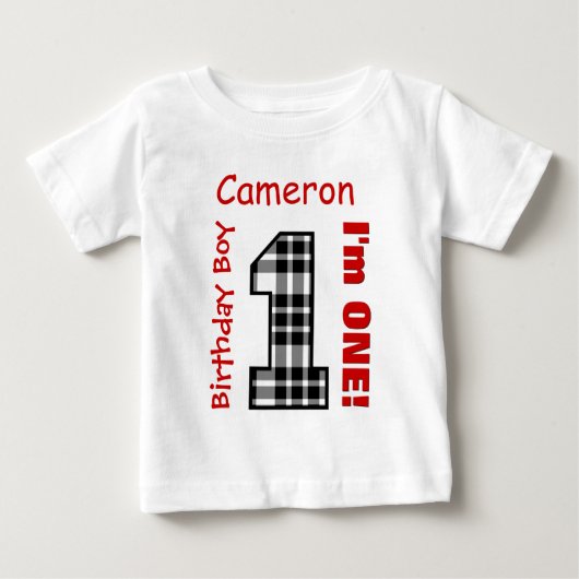 1e Verjaardag Jongen PLAID 1 Jaar Custom Name V12B (Voorkant)