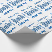 1e Verjaardag Jongen Plaid Één Jaar Oud Douane B3A Cadeaupapier (Hoek)