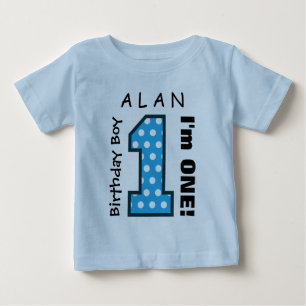 1e Verjaardag Jongen POLKA DOTS Een Jaar Custom Na
