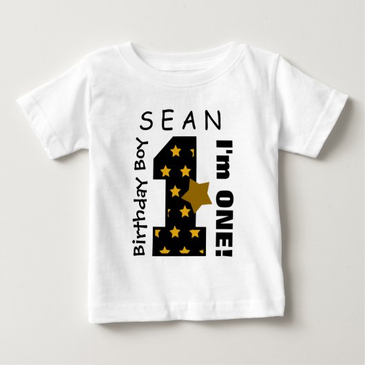 1e Verjaardag Jongen Sterren Een Jaar Aangepaste N (Voorkant)