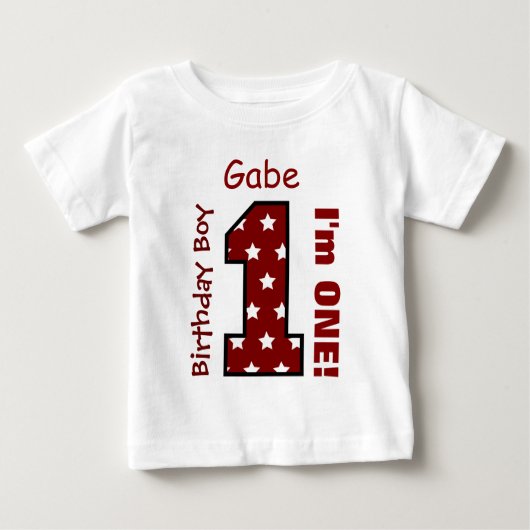 1e Verjaardag Jongen STERREN Een Jaar Aangepaste N (Voorkant)