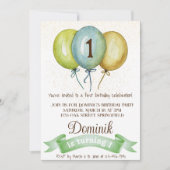 1e verjaardag jongen uitnodigen, jongen verjaardag kaart (Voorkant)