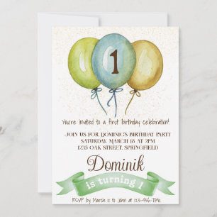 1e verjaardag jongen uitnodigen, jongen verjaardag kaart