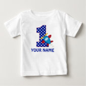 1e Verjaardag Jongen Vliegtuig Gepersonaliseerd Sh (Voorkant)