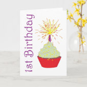 1e verjaardag kaart (Gele Bloem)