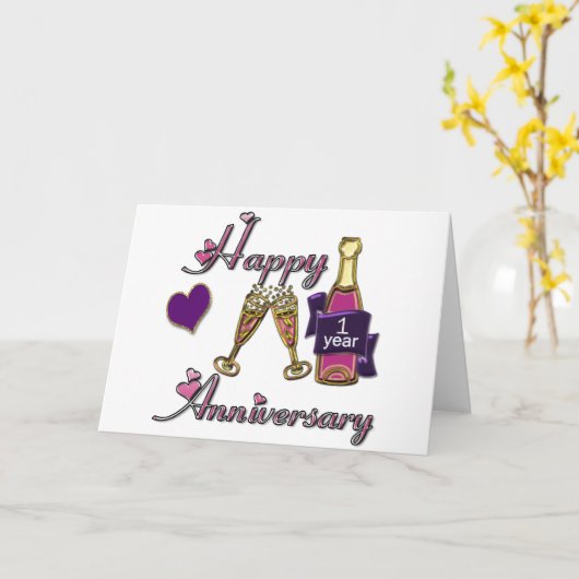 1e verjaardag kaart (Gele Bloem)