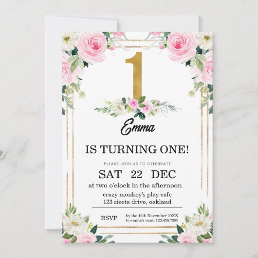 1e verjaardag  kaart (Voorkant)