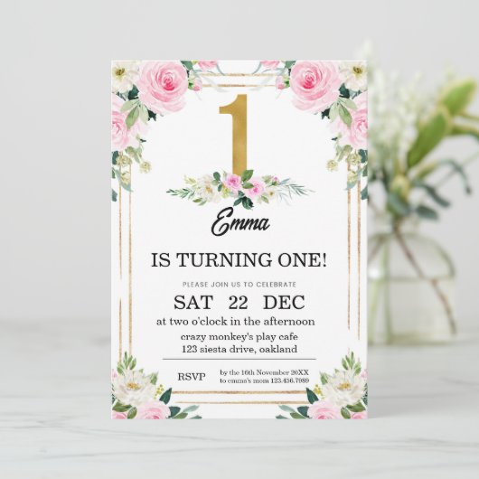 1e verjaardag  kaart (Staand voorkant)