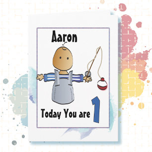 1e verjaardag Kaart gepersonaliseerd voor hem