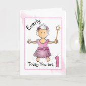 1e verjaardag Kaart van het meisje (Voorkant)