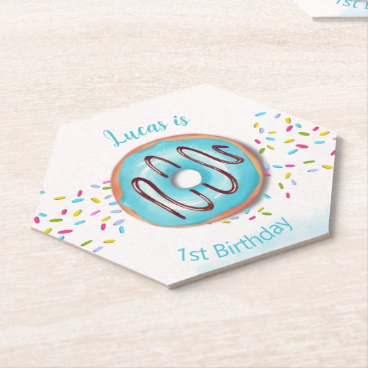 1e verjaardag  kartonnen onderzetters (Schuin)