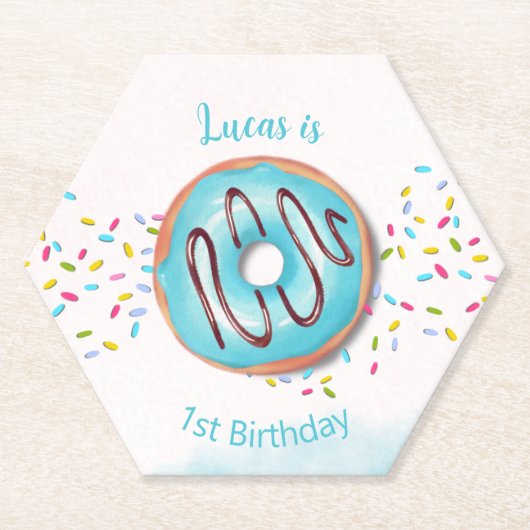 1e verjaardag kartonnen onderzetters (Voorkant)