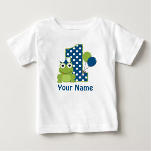 1e Verjaardag Kikker Gepersonaliseerd Shirt