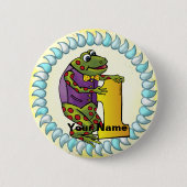 1e Verjaardag kikker pin knop Ronde Button 5,7 Cm (Voorkant)