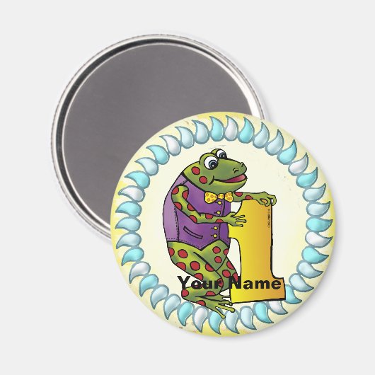 1e verjaardag kikkermagneet magneet (Voorkant / Achterkant)