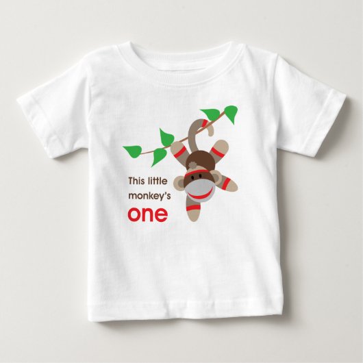 1e verjaardag Kleine aap Shirt (Voorkant)