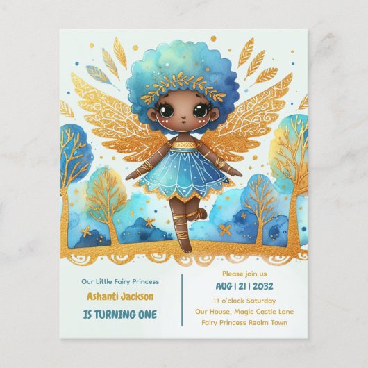 1e verjaardag Kleine Feeënprinses Afrikaanse EEN (Voorkant)