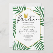 1e verjaardag kleine prins kroonblad uitnodiging (Voorkant)