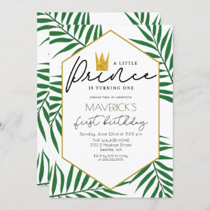 1e verjaardag kleine prins kroonblad uitnodiging