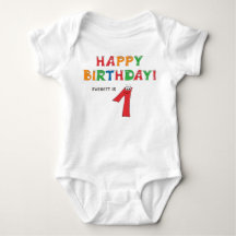 1e verjaardag Kleurrijk alfabet met voornaam