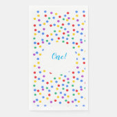 1e Verjaardag Kleurrijke Confetti Stippen Servet (Voorkant)
