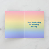 1e verjaardag: Kleurrijke regenboog # 1, de Naam v Kaart (Binnen)