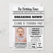 1e verjaardag krant Theme Boy Girl Magazine Kaart (Voorkant)