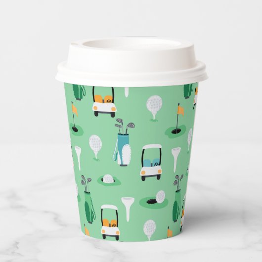 1e Verjaardag Laten we Par-t-shirt golffeest Papieren Bekers (Achterkant)