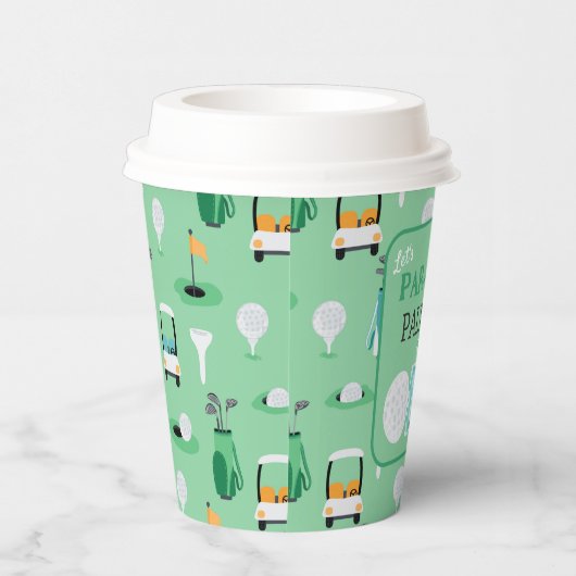 1e Verjaardag Laten we Par-t-shirt golffeest Papieren Bekers (Rechts)