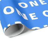 1e Verjaardag Leuk Blauw Boho Jongen Kinder Patroo Cadeaupapier (Rol Hoek)