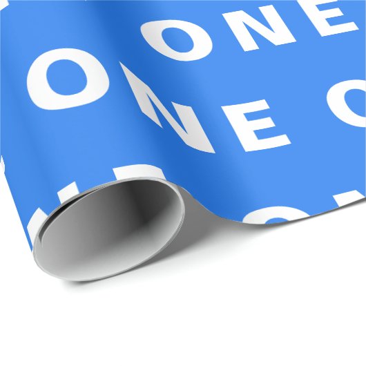 1e Verjaardag Leuk Blauw Boho Jongen Kinder Patroo Cadeaupapier (Rol Hoek)