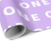 1e Verjaardag Leuke Paarse Meisje Violet Lavendel Cadeaupapier (Rol Hoek)