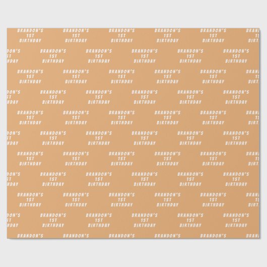 1e Verjaardag Leuke Terracotta Boho Baby shower Bo Cadeaupapier (Vlak)