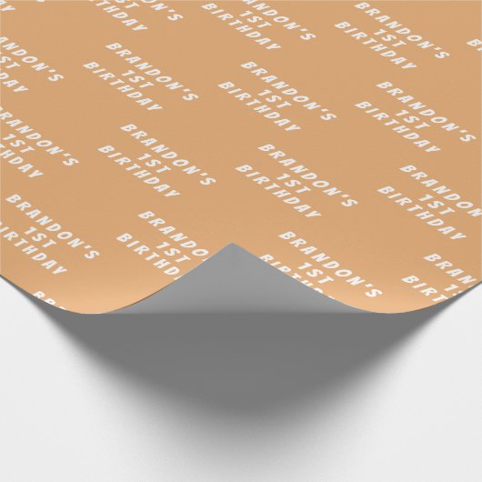 1e Verjaardag Leuke Terracotta Boho Baby shower Bo Cadeaupapier (Hoek)