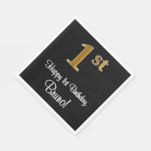 1e verjaardag ~ Luxurieuze Faux Gold-look # Servet (Hoek)