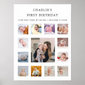 1e verjaardag Maandelijks Fototeken Poster (Voorkant)