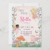 1e verjaardag magische fee bloementuin pixie kaart (Voorkant)