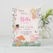 1e verjaardag magische fee bloementuin pixie kaart (Staand voorkant)