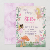 1e verjaardag magische fee bloementuin pixie kaart (Voorkant / Achterkant)