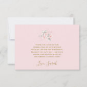 1e Verjaardag Meisje Bedankt Kaart met boog (Achterkant)