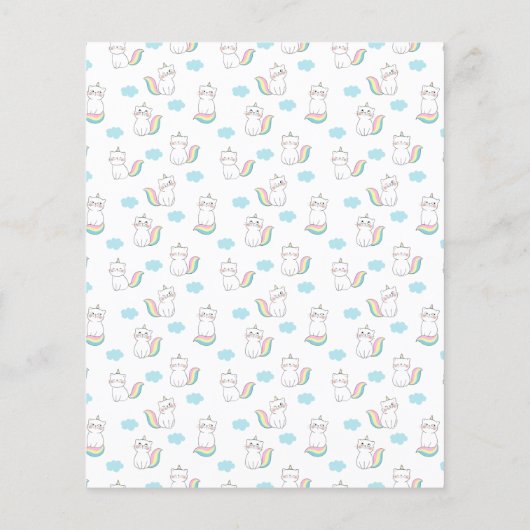 1e verjaardag meisje kat eenhoorn roze blauwe uitn (Achterkant)