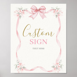 1e Verjaardag Meisje met boog Poster