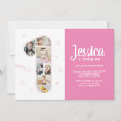 1e verjaardag meisje nummer 1 aangepaste foto coll kaart (Voorkant)