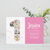 1e verjaardag meisje nummer 1 aangepaste foto coll kaart (Staand voorkant)