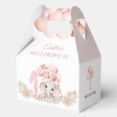 1e verjaardag meisje olifant roze ballonnen medium bedankdoosjes (Achterkant)