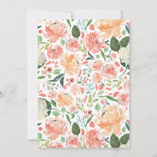 1e verjaardag meisje perzik rustieke kraft bloemen kaart (Achterkant)