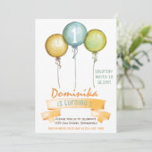 1e verjaardag meisje uitnodigen, meisje verjaardag kaart (Staand voorkant)