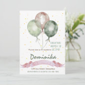 1e verjaardag meisje uitnodigen, meisje verjaardag kaart (Staand voorkant)