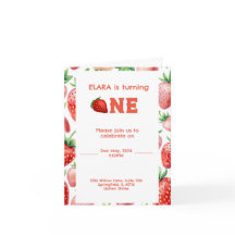 1e verjaardag met aardbeien lijst