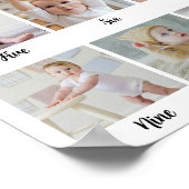 1e verjaardag mijlpaal aangepaste foto-collage poster (Hoek)